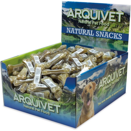 ARQUIVET 100% Natural Pressed Cow Leather Bones for Dogs 21cm Full Box 30 Pcs Retractable Natural Snack Treats Treats for Dogs ARQUIVET 100% Natural Pressed Cow Leather Bones for Dogs 21cm Full Box 30 Pcs Retractable Natural Snack Treats Treats for Dogs