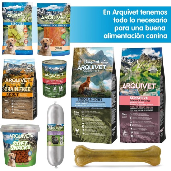 ARQUIVET 100% Natural Pressed Cow Leather Bones for Dogs 21cm Full Box 30 Pcs Retractable Natural Snack Treats Treats for Dogs ARQUIVET 100% Natural Pressed Cow Leather Bones for Dogs 21cm Full Box 30 Pcs Retractable Natural Snack Treats Treats for Dogs