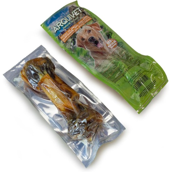 ARQUIVET Pack of 12 - 2 Half Serrano Ham Bones - Natural Snacks for Dogs of All Breeds - Prizes, Rewards - Chew Bones for Dogs ARQUIVET Pack of 12 - 2 Half Serrano Ham Bones - Natural Snacks for Dogs of All Breeds - Prizes, Rewards - Chew Bones for Dogs
