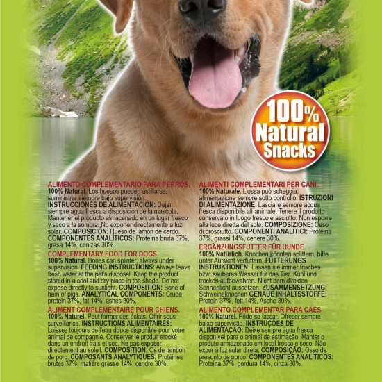 ARQUIVET Pack of 12 - 2 Half Serrano Ham Bones - Natural Snacks for Dogs of All Breeds - Prizes, Rewards - Chew Bones for Dogs ARQUIVET Pack of 12 - 2 Half Serrano Ham Bones - Natural Snacks for Dogs of All Breeds - Prizes, Rewards - Chew Bones for Dogs