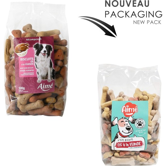 Aime Biscuits for Dogs - Crunchy Heart Treats - 500g Bag Aime Biscuits for Dogs - Crunchy Heart Treats - 500g Bag