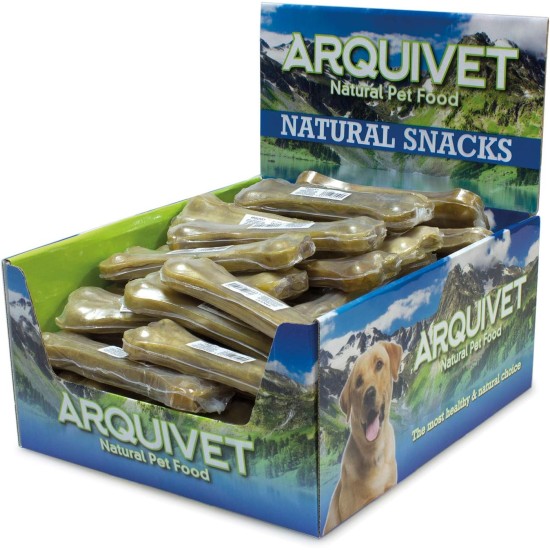 Arquivet - 100% Cowhide Leather Press Bones - 17 cm - 40 Pieces Display Box - Bone Pack for Dogs - Bones for Strengthening Dog Teeth - Chew Bones for Dogs Arquivet - 100% Cowhide Leather Press Bones - 17 cm - 40 Pieces Display Box - Bone Pack for Dogs - Bones for Strengthening Dog Teeth - Chew Bones for Dogs