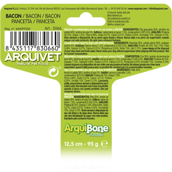 Arquivet - Arquibone Bacon - 95 g, 12.5 cm (Pack of 1) Arquivet - Arquibone Bacon - 95 g, 12.5 cm (Pack of 1)