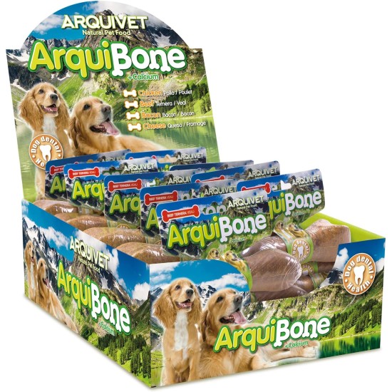 Arquivet Arquibone Beef 12.5 cm - 95 g - Large Dog Bone - Natural Snack for Dogs - Chew Bone - Supplementary Food for Dogs Arquivet Arquibone Beef 12.5 cm - 95 g - Large Dog Bone - Natural Snack for Dogs - Chew Bone - Supplementary Food for Dogs