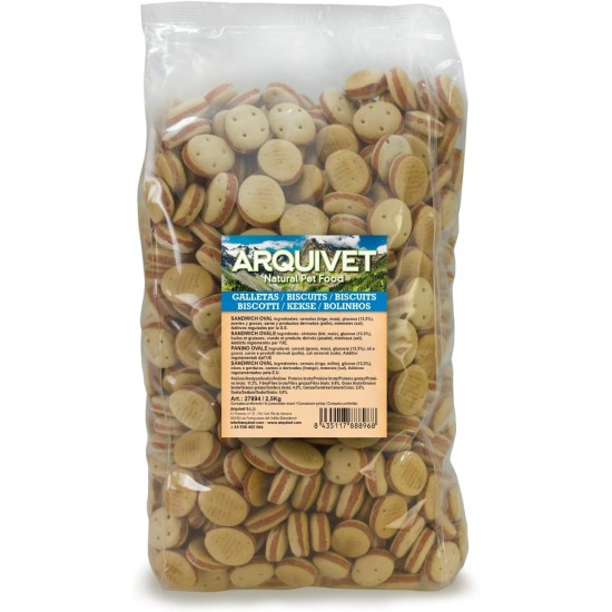 Arquivet Biscuits - Dog Cookies - Oval Sandwich - 10 kg Arquivet Biscuits - Dog Cookies - Oval Sandwich - 10 kg