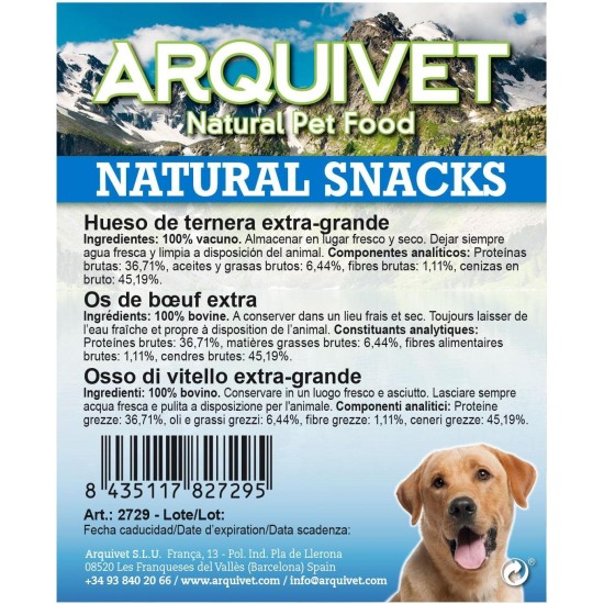 Arquivet Natural Pet Food Natural Snacks Beef Bone Extra Large Arquivet Natural Pet Food Natural Snacks Beef Bone Extra Large
