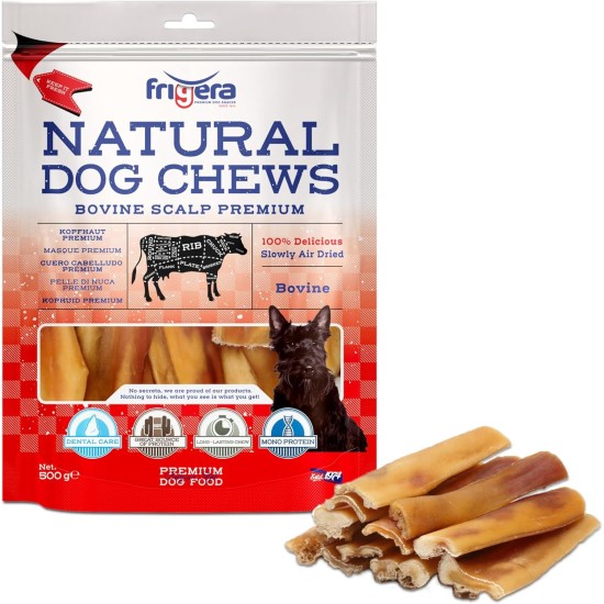 Beef Scalp 20 cm 500 g Premium - Natural, Protein-Rich Treats for Dogs, Gluten and Grain-Free, Long-Lasting Chewing Fun