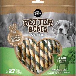 BetterBones - Soft Dog Chew Snack - No Rawhide - Wrapped Twists with Lamb and Mint - 12.5cm - Pack of 27 BetterBones - Soft Dog Chew Snack - No Rawhide - Wrapped Twists with Lamb and Mint - 12.5cm - Pack of 27