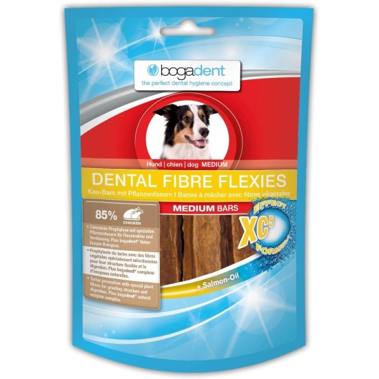 Bogadent Dental Fibre Flexies - Dog Chew Item Against Tartar & Plaque - Dog Chew Sticks for Daily Dogs Dental Care - With Plant Fibres for Better Digestion - Pack of 1 - 70 g Bogadent Dental Fibre Flexies - Dog Chew Item Against Tartar & Plaque - Dog Chew Sticks for Daily Dogs Dental Care - With Plant Fibres for Better Digestion - Pack of 1 - 70 g