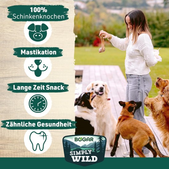 Bogar - Simply Wild - Dog Bone - Dog Food as a Supplement to Daily Diet - Dog Treats Made from 100% Dried Pig Femur - Supports Dog Care & Promotes Dental Health Bogar - Simply Wild - Dog Bone - Dog Food as a Supplement to Daily Diet - Dog Treats Made from 100% Dried Pig Femur - Supports Dog Care & Promotes Dental Health