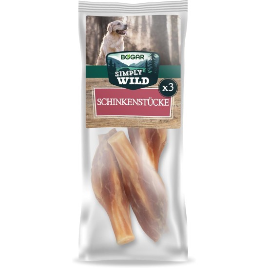 Bogar - Simply Wild - Dog Bone - Dog Food as a Supplement to Daily Diet - Dog Treats in the Shape of 3 Dried Pork Pieces - Supports Dog Care & Dental Health Bogar - Simply Wild - Dog Bone - Dog Food as a Supplement to Daily Diet - Dog Treats in the Shape of 3 Dried Pork Pieces - Supports Dog Care & Dental Health