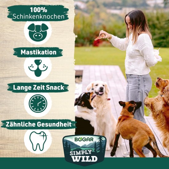 Bogar - Simply Wild - Dog Bone - Dog Food as a Supplement to Daily Diet - Half Dried Pig Bone Dog Treats - Supports Dog Care & Dental Health Bogar - Simply Wild - Dog Bone - Dog Food as a Supplement to Daily Diet - Half Dried Pig Bone Dog Treats - Supports Dog Care & Dental Health