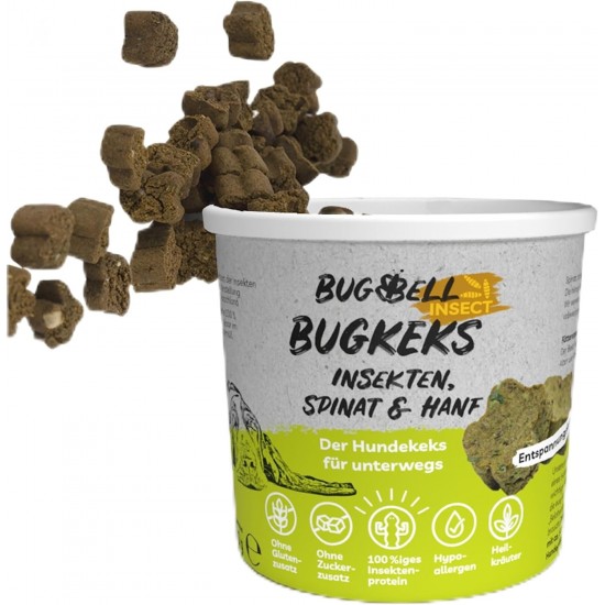 BugBell 8 x 150 g Dog Biscuit, Healthy Treat with Function, No Cereals, No Sugar, Hypoallergenic, Blueberry & Psyllium Seeds & Probiotics for Detoxification & Detoxification, Low Purine Insect Protein BugBell 8 x 150 g Dog Biscuit, Healthy Treat with Function, No Cereals, No Sugar, Hypoallergenic, Blueberry & Psyllium Seeds & Probiotics for Detoxification & Detoxification, Low Purine Insect Protein