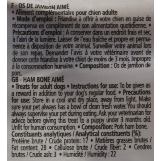Chew Bone Dog - Bone with Ham - Dog Treats for Chewing - Ham Flavour 100% Natural - Dog Chew Items for Dogs of All Breeds and Ages - Reward for Dogs Chew Bone Dog - Bone with Ham - Dog Treats for Chewing - Ham Flavour 100% Natural - Dog Chew Items for Dogs of All Breeds and Ages - Reward for Dogs