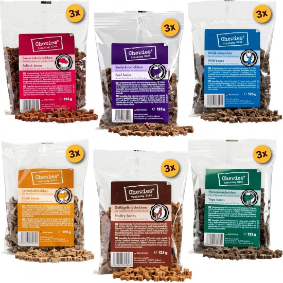 Chewies Dog Treat, Small Bone Training Treats for Dogs - Beef, Rumen, Poultry, Lamb, Salmon - Sugar Free Dog Treats Chewies Dog Treat, Small Bone Training Treats for Dogs - Beef, Rumen, Poultry, Lamb, Salmon - Sugar Free Dog Treats
