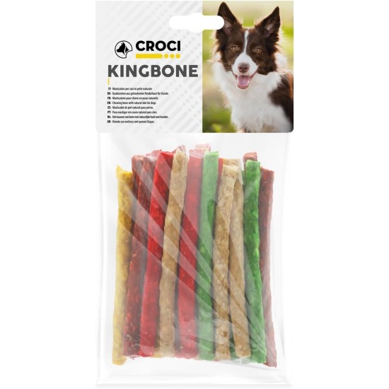 Croci King Bone Dog Chew Reward Snack Stick Cowhide Dental Stick Teeth Cleaning Dental Stick 13cm - Pack of 25 Croci King Bone Dog Chew Reward Snack Stick Cowhide Dental Stick Teeth Cleaning Dental Stick 13cm - Pack of 25