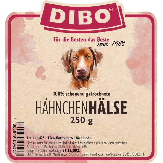 DIBO Hähnchenhälse, 250g-Beutel, der kleine Naturkau-Snack oder Leckerli für Zwischendurch, Hundefutter, Qualitätskauartikel ohne Chemie von DIBO DIBO Hähnchenhälse, 250g-Beutel, der kleine Naturkau-Snack oder Leckerli für Zwischendurch, Hundefutter, Qualitätskauartikel ohne Chemie von DIBO