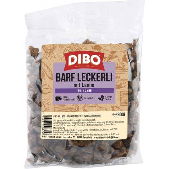 Dibo Barf Treats, 200 g Horse, Wild, Ostrich, Lamb, Duck Dog Snack, Small and Practical Training Dog Treats, Sugar-Free, Healthy and Delicious (Lamb) Dibo Barf Treats, 200 g Horse, Wild, Ostrich, Lamb, Duck Dog Snack, Small and Practical Training Dog Treats, Sugar-Free, Healthy and Delicious (Lamb)