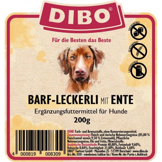 Dibo Barf Treats, 200 g Horse, Wild, Ostrich, Lamb, Duck Dog Snack, Small and Practical Training Dog Treats, Sugar-Free, Healthy and Delicious (Lamb) Dibo Barf Treats, 200 g Horse, Wild, Ostrich, Lamb, Duck Dog Snack, Small and Practical Training Dog Treats, Sugar-Free, Healthy and Delicious (Lamb)