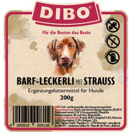 Dibo Barf Treats, 200 g Horse, Wild, Ostrich, Lamb, Duck Dog Snack, Small and Practical Training Dog Treats, Sugar-Free, Healthy and Delicious (Lamb) Dibo Barf Treats, 200 g Horse, Wild, Ostrich, Lamb, Duck Dog Snack, Small and Practical Training Dog Treats, Sugar-Free, Healthy and Delicious (Lamb)