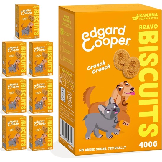 Edgard Cooper Hundeleckerli, Bravo Biscuits (Banane, 400g x 7) Adult & Welpen Leckerlis, Getreidefrei, Pflanzenbasiert, voller Obst und ohne Zuckerzusatz Edgard Cooper Hundeleckerli, Bravo Biscuits (Banane, 400g x 7) Adult & Welpen Leckerlis, Getreidefrei, Pflanzenbasiert, voller Obst und ohne Zuckerzusatz