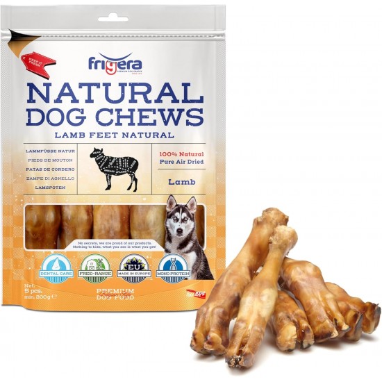 Frigera Lamb Feet Pack of 5, 250 g - Natural, Protein-Rich Treats for Dogs, Gluten and Grain-Free, Barf Frigera Lamb Feet Pack of 5, 250 g - Natural, Protein-Rich Treats for Dogs, Gluten and Grain-Free, Barf