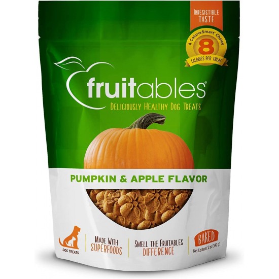 Fruitables Pumpkin & Apple Crunchy Dog Treats 1-7 oz Pouch Fruitables Pumpkin & Apple Crunchy Dog Treats 1-7 oz Pouch