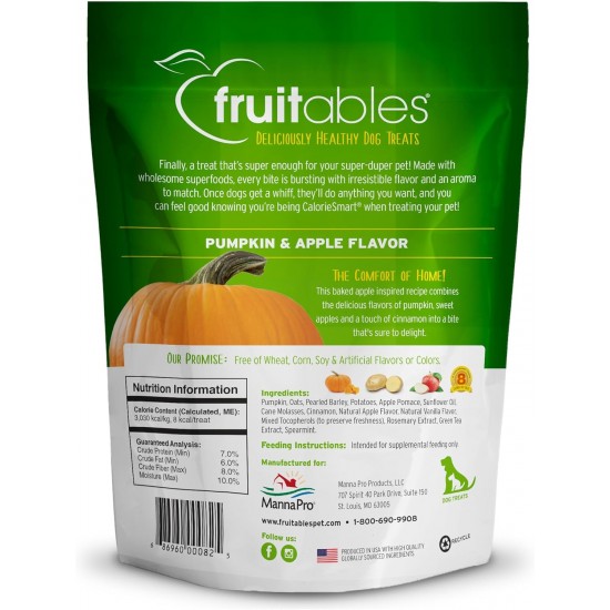 Fruitables Pumpkin & Apple Crunchy Dog Treats 1-7 oz Pouch Fruitables Pumpkin & Apple Crunchy Dog Treats 1-7 oz Pouch