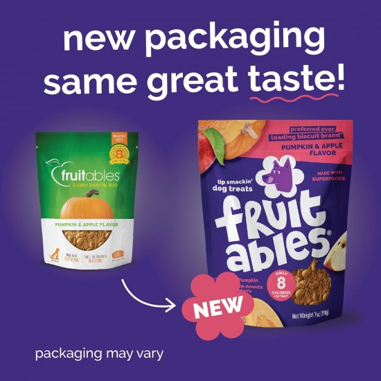 Fruitables Pumpkin & Apple Crunchy Dog Treats 1-7 oz Pouch Fruitables Pumpkin & Apple Crunchy Dog Treats 1-7 oz Pouch