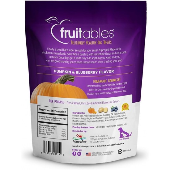 Fruitables Pumpkin & Apple Crunchy Dog Treats 1-7 oz Pouch Fruitables Pumpkin & Apple Crunchy Dog Treats 1-7 oz Pouch