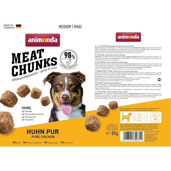 Grancarno Meat Chunks Ente pur (60g), purer Fleisch Premium Hundesnack von animonda für kleine Erwachsene Hunde, getreidefreie Hundeleckerlis für ausgewachsene Hunde Grancarno Meat Chunks Ente pur (60g), purer Fleisch Premium Hundesnack von animonda für kleine Erwachsene Hunde, getreidefreie Hundeleckerlis für ausgewachsene Hunde