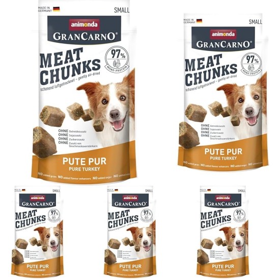 Grancarno Meat Chunks Ente pur (60g), purer Fleisch Premium Hundesnack von animonda für kleine Erwachsene Hunde, getreidefreie Hundeleckerlis für ausgewachsene Hunde Grancarno Meat Chunks Ente pur (60g), purer Fleisch Premium Hundesnack von animonda für kleine Erwachsene Hunde, getreidefreie Hundeleckerlis für ausgewachsene Hunde