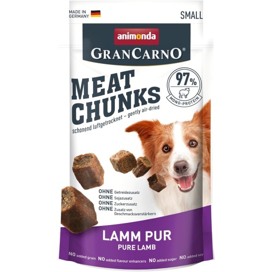 Grancarno Meat Chunks Ente pur (60g), purer Fleisch Premium Hundesnack von animonda für kleine Erwachsene Hunde, getreidefreie Hundeleckerlis für ausgewachsene Hunde Grancarno Meat Chunks Ente pur (60g), purer Fleisch Premium Hundesnack von animonda für kleine Erwachsene Hunde, getreidefreie Hundeleckerlis für ausgewachsene Hunde
