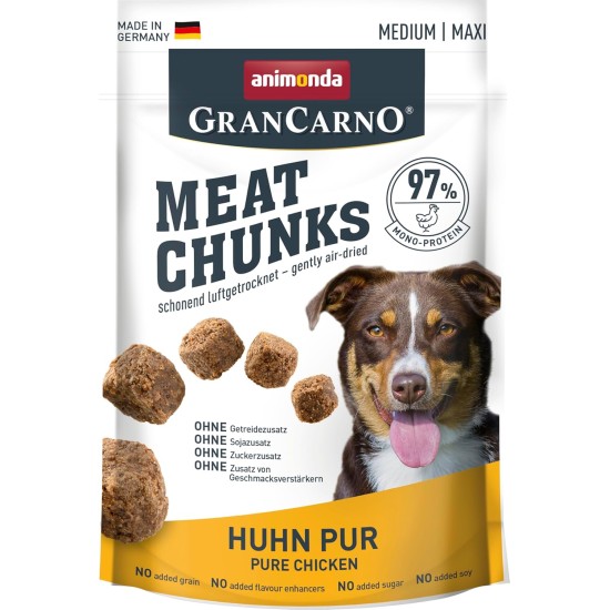 Grancarno Meat Chunks Ente pur (60g), purer Fleisch Premium Hundesnack von animonda für kleine Erwachsene Hunde, getreidefreie Hundeleckerlis für ausgewachsene Hunde Grancarno Meat Chunks Ente pur (60g), purer Fleisch Premium Hundesnack von animonda für kleine Erwachsene Hunde, getreidefreie Hundeleckerlis für ausgewachsene Hunde