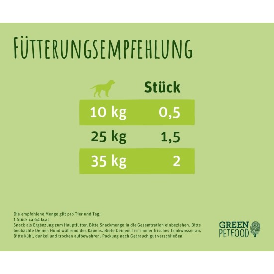 Green Petfood VeggieDog Denties (13 x 180 g) | Adult | Premium Chew Snack for Dogs | Tapioca & Potato | Treat, Snack & Dental Care in One | Vegan | Grain-Free | Supplementary Food | Pack of 13 Green Petfood VeggieDog Denties (13 x 180 g) | Adult | Premium Chew Snack for Dogs | Tapioca & Potato | Treat, Snack & Dental Care in One | Vegan | Grain-Free | Supplementary Food | Pack of 13