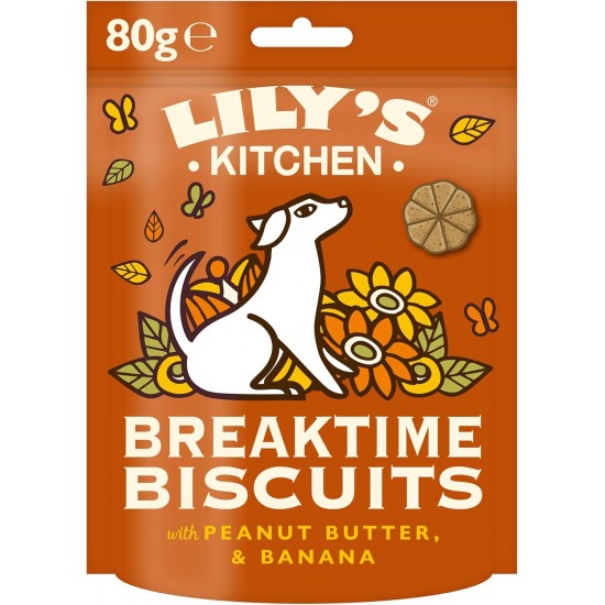 Lily's Kitchen Breaktime Biscuits Baked Natural Dog Treats (8 x 80 g Packs)