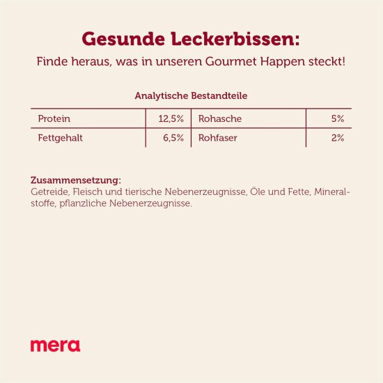 MERA Bakery Gourmet Happen (1kg), Hundeleckerli für Training oder als Snack, Leckereien für Hunde aus natürlichen Zutaten, schonend gebackene Hundekekse MERA Bakery Gourmet Happen (1kg), Hundeleckerli für Training oder als Snack, Leckereien für Hunde aus natürlichen Zutaten, schonend gebackene Hundekekse