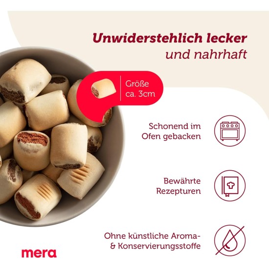 MERA Bakery Gourmet Happen (1kg), Hundeleckerli für Training oder als Snack, Leckereien für Hunde aus natürlichen Zutaten, schonend gebackene Hundekekse MERA Bakery Gourmet Happen (1kg), Hundeleckerli für Training oder als Snack, Leckereien für Hunde aus natürlichen Zutaten, schonend gebackene Hundekekse
