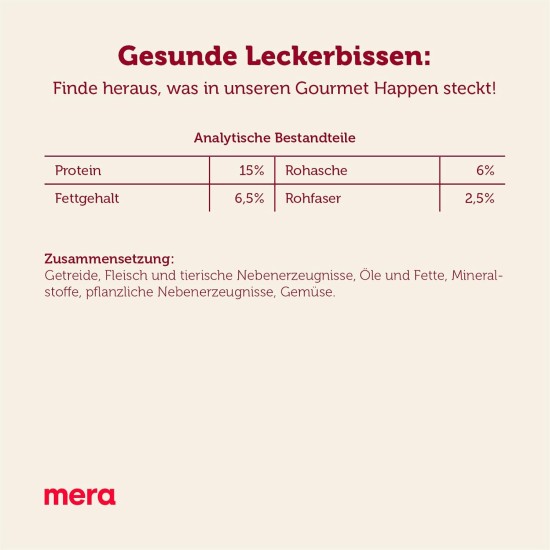MERA Bakery Gourmet Happen (1kg), Hundeleckerli für Training oder als Snack, Leckereien für Hunde aus natürlichen Zutaten, schonend gebackene Hundekekse MERA Bakery Gourmet Happen (1kg), Hundeleckerli für Training oder als Snack, Leckereien für Hunde aus natürlichen Zutaten, schonend gebackene Hundekekse