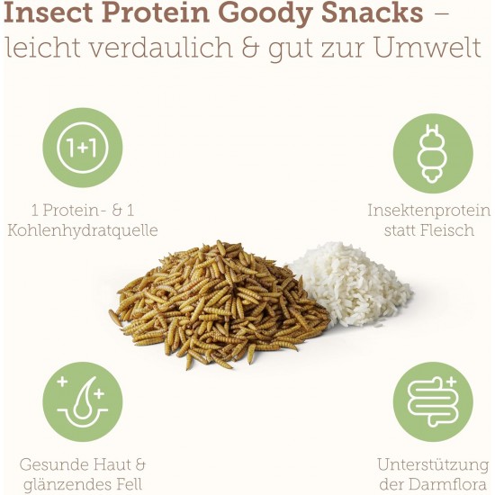 MERA Pure Sensitive Goody Snack Insect (600 g), Healthy Treats for Sensitive Dogs, Dog Treats Made of Insect Protein and Rice, Dog Snack Gluten-Free for Training and Reward MERA Pure Sensitive Goody Snack Insect (600 g), Healthy Treats for Sensitive Dogs, Dog Treats Made of Insect Protein and Rice, Dog Snack Gluten-Free for Training and Reward
