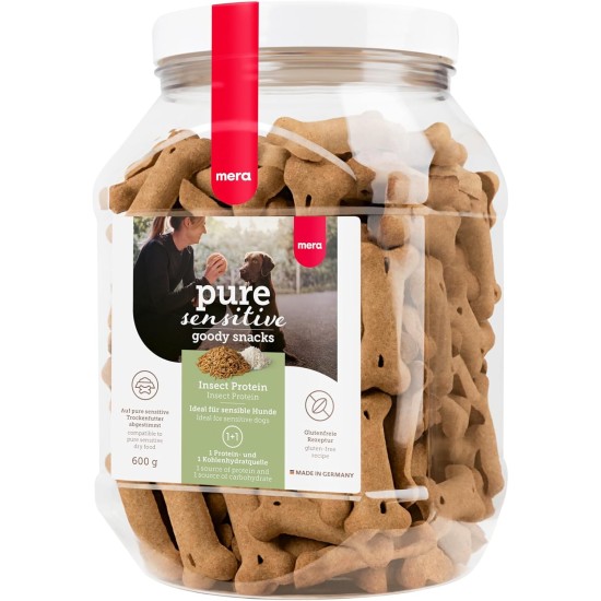 MERA Pure Sensitive Goody Snack Insect (600g), gesunde Leckerlis für Sensible Hunde, Hundeleckerli aus Insekten-Protein und Reis, Hundesnack glutenfrei für Training und Belohnung MERA Pure Sensitive Goody Snack Insect (600g), gesunde Leckerlis für Sensible Hunde, Hundeleckerli aus Insekten-Protein und Reis, Hundesnack glutenfrei für Training und Belohnung