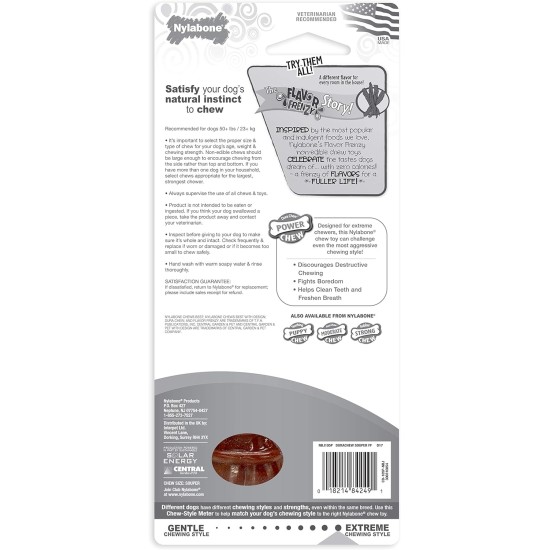 Nylabone Nylabone Dura Chew Textured Beef Jerky Power Chew - Dog Chew Toy for Extreme Chewers - L Nylabone Nylabone Dura Chew Textured Beef Jerky Power Chew - Dog Chew Toy for Extreme Chewers - L