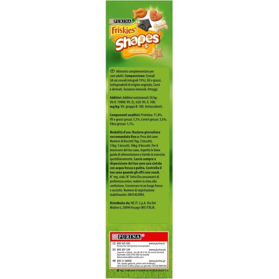 PURINA FRISKIES Shapes Snack für Hunde Erwachsene Kekse mit Zusatz von Vitaminen 8 Packungen à 400 g PURINA FRISKIES Shapes Snack für Hunde Erwachsene Kekse mit Zusatz von Vitaminen 8 Packungen à 400 g