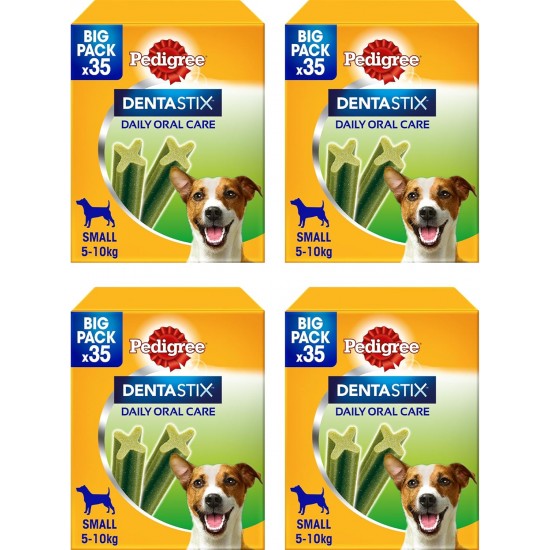 Pedigree Dentastix Fresh 140 Snack for Oral Hygiene (Small Dog 5-10 kg) 550 g 35 Pieces - 4 Packs of 35 (140 Total) Pedigree Dentastix Fresh 140 Snack for Oral Hygiene (Small Dog 5-10 kg) 550 g 35 Pieces - 4 Packs of 35 (140 Total)