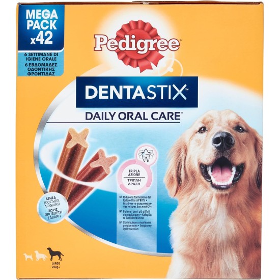 Pedigree Dentastix Oral Hygiene Snacks Large Dog + 25kg 42 Sticks - 1620g Pedigree Dentastix Oral Hygiene Snacks Large Dog + 25kg 42 Sticks - 1620g