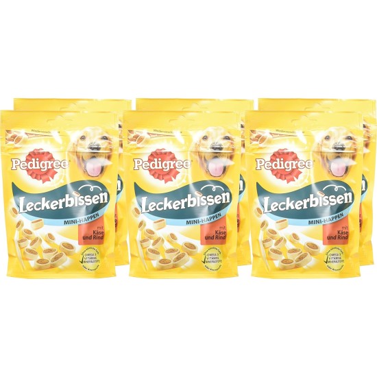 Pedigree Hundesnacks Leckerbissen Mini–Happen, 6er Pack, 6x140g – Hundekekse mit Rind– und Käsegeschmack, ideal für das Training oder für zwischendurch Pedigree Hundesnacks Leckerbissen Mini–Happen, 6er Pack, 6x140g – Hundekekse mit Rind– und Käsegeschmack, ideal für das Training oder für zwischendurch