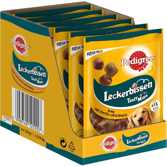 Pedigree Hundesnacks Leckerbissen Mini–Happen, 6er Pack, 6x140g – Hundekekse mit Rind– und Käsegeschmack, ideal für das Training oder für zwischendurch Pedigree Hundesnacks Leckerbissen Mini–Happen, 6er Pack, 6x140g – Hundekekse mit Rind– und Käsegeschmack, ideal für das Training oder für zwischendurch