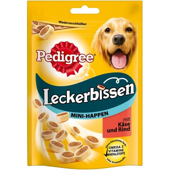 Pedigree Hundesnacks Leckerbissen Mini–Happen, 6er Pack, 6x140g – Hundekekse mit Rind– und Käsegeschmack, ideal für das Training oder für zwischendurch Pedigree Hundesnacks Leckerbissen Mini–Happen, 6er Pack, 6x140g – Hundekekse mit Rind– und Käsegeschmack, ideal für das Training oder für zwischendurch