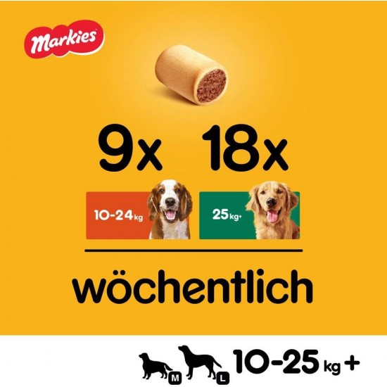 Pedigree Markies Trios - Crunchy dog biscuit with 3 different fillings - Chicken, Lamb & Bone Marrow - 12 x 500g Pedigree Markies Trios - Crunchy dog biscuit with 3 different fillings - Chicken, Lamb & Bone Marrow - 12 x 500g
