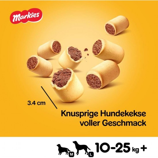 Pedigree Markies Trios - Crunchy dog biscuit with 3 different fillings - Chicken, Lamb & Bone Marrow - 12 x 500g Pedigree Markies Trios - Crunchy dog biscuit with 3 different fillings - Chicken, Lamb & Bone Marrow - 12 x 500g
